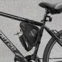 Wozy 23BK Dubultas Fiksācijas Ūdesdroša velo priekšējā rāmja fiksācijas soma + Pudeles turētājs 1.5L Melna