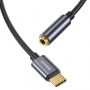 L54 USB-C uz 3.5 mm Ligzda AUX Adapteris DAC 24 bit 48 KHz Pelēka