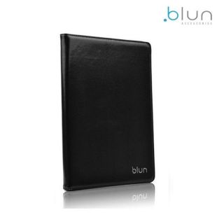 BLUN UNT Universāls Eko ādas sāniski atverams maks ar stendu Tablet PC līdz 10'' displēju Melns