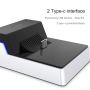 CP PS5 Divu ligzdu Lādētājs Dokstacija priekš Play Station 5 Pultīm ar USB-C & LED gaismu Melna