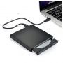 CP WR1 Plāns Ārējais USB 2.0 CD  /  DVD Rom Disku Rakstītājs  /  Lasītājs ar USB Vada barošanu Melns