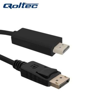 - Qoltec 50440 HDMI Male 19M uz DisplayPort v1.1 Male 1080p Kabelis 1m Melns