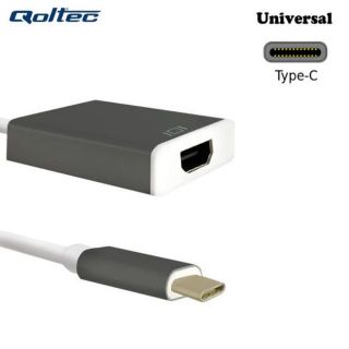 - Qoltec 50427 USB Type-C 3.1 Porta Adapteris uz HDMI AF Kabelis 20cm Balts