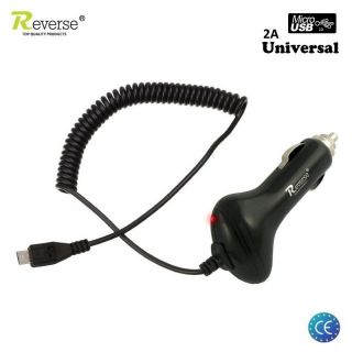 - Reverse MT-C251-2C Universāls 2A 5V Micro USB Vada 1.2m 12V / 24V Auto Lādētajs Planšetdatoram / Telefonam Melns