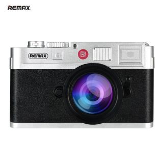 Remax RPP-31 10000mAh Retro Foto Kameras Dizaina Power Bank 2x USB Ligzdu 5V 1.5A  /  2.1A Lādētājs Melns