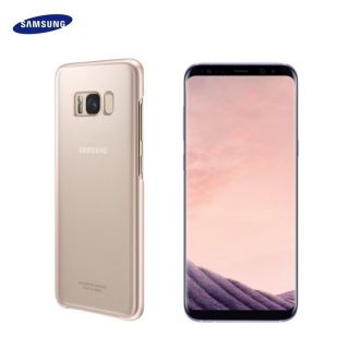Samsung EF-QG955CPE Oriģināls Īpaši plāns aizmugures maks-apvalks G955 Galaxy S8 Plus  /  S8+ Caurspīdīgs / Rozā