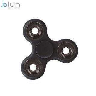 BLUN Silent-Spin Roku Spinners Anti-Stresa Fidget aksesuārs no izturīga Eko Plastikāta Melns