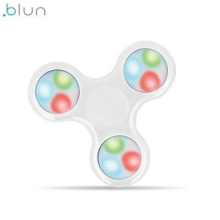 BLUN Led elementu Roku Spinners Anti-Stresa Fidget aksesuārs no izturīga Eko Plastikāta ar 4 gaismas režīmiem Balts