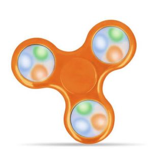 BLUN Led elementu Roku Spinners Anti-Stresa Fidget aksesuārs no izturīga Eko Plastikāta ar 4 gaismas režīmiem Oranžs