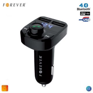 Forever TR-330 Auto FM Bluetooth 4.0 Modulātors un Handree Brīvroku sistēma + 2x USB Lādētājs 3.1A  /  Micro SD Melns