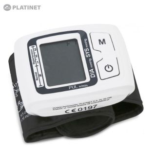 Omega PBPMKD735 Super Kompakts Asins Spiediena Mērītājs  /  Sirds Pulsa Monitors ar Lieliem Cipariem LCD Displeju balts