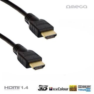 Omega OCHB41 HDMI Vads V1.4 Ar Internetu type A - 19/19 male/male Izturīga pārklājuma 1.5m Melns  Poly Bag