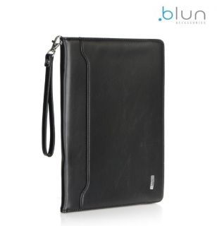 BLUN Eko-ādas Universāls sāniski atverams maks ar stendu un kar&amp;amp;#353;u nodaļām priek&amp;amp;#353; Tablet PC līdz 7'' displēju Melns