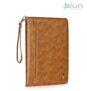 BLUN Eko-ādas Universāls sāniski atverams maks ar stendu un kar&amp;amp;#353;u nodaļām priek&amp;amp;#353; Tablet PC līdz 7'' displēju Brūns