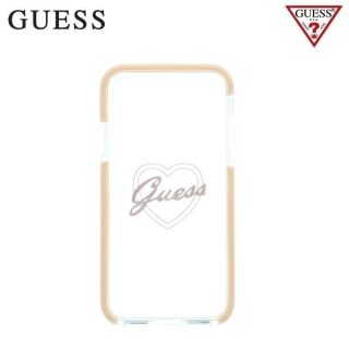 GUESS GUHCPXSHPI ShockProof ciets aizmugures maks-apvalks priek&amp;amp;#353; Apple iPhone X  /  iPhone 10 Caurspīdīgs / Rozā