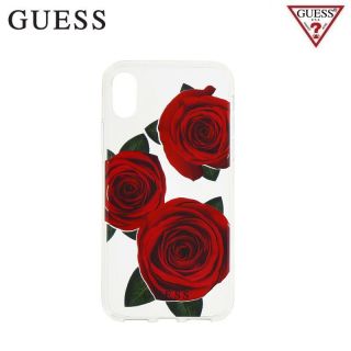 GUESS GUHCPXROSTR Flower Desire ciets aizmugures maks-apvalks priek&amp;amp;#353; Apple iPhone X  /  iPhone 10 Caurspīdīgs