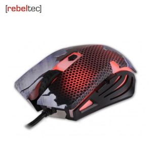 - Rebeltec Hornet Teflona Virsmas Smaga Spēļu pele ar 6 Pogām 800-2400dpi 1.5m USB Vadu ar Apgaismojumu Melna