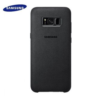 Samsung EF-XG955ASE Alkantara oriģināls super plāns aizmugures maks priekš G955 Galaxy S8 Plus  /  S8+ Tumši pelēks