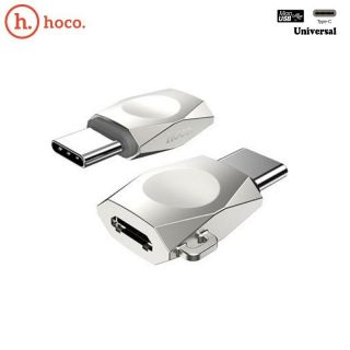 Remax UA8 Type-C uzlādes un datu saveinojuma adapteris no Micro USB Ligzda uz Type-C Spraudnis Metāla Sudraba