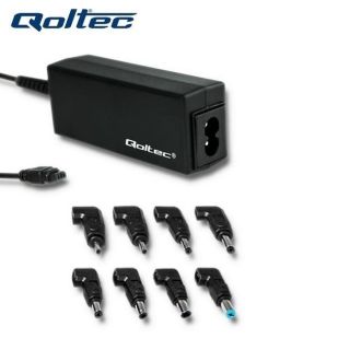 - Qoltec 51527 Universāls 45W Max 2.37A AC Automātisks Portatīvā datora lādētājs ar 8 konektoriem