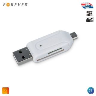 - USB 2.0 OTG Adapteris un Fle&amp;amp;#353;atmiņas diska tipa Kar&amp;amp;#353;u lasītājs 2in1 Micro SD  /  SD Balts