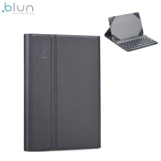 BLUN UNK Premium kvalitātes Universāls Maks-Grāmata ar iebūvētu Micro USB Vada Klaviatūru un Statīvu Plan&amp;amp;#353;etdatoriem ar ekrāna izmēru līdz 7'' Melns