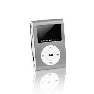 - Setty Metal Clip MP3 Pleijeris ar FM Radio LCD Displeju Micro SD slotu līdz 32GB biebūvētu Li-Ion Batereju Sudrabs